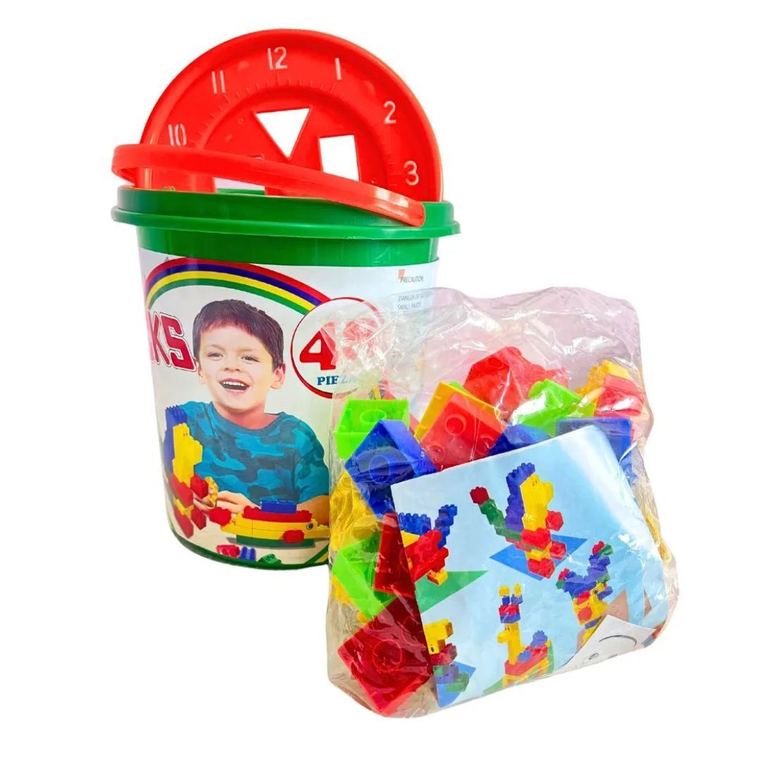 Balde Playgo De Bloques De Construcción 48 Piezas